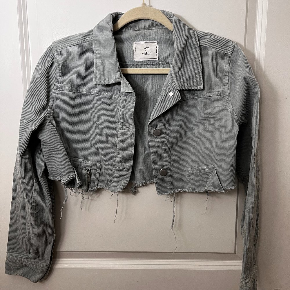 Cropped Jean Jacket (Light Blue/Teal)